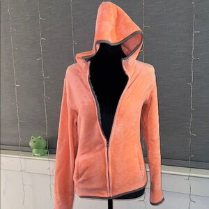 Xhilaration Peach Hooded Plush Zip-Up Jacket